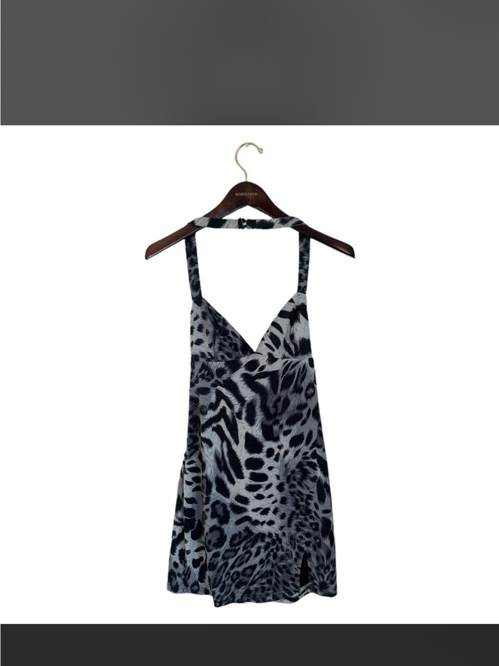 superdown Black and White Animal Print Slip Dress